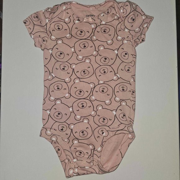 5/20 Carter's Toddler Pink and Bears design Cotton romper/ Onesie/ Bodysuit - Picture 2 of 2